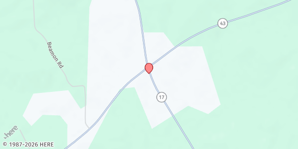 Map showing Sacred Heart FC Soup Kitchen at 1493 Hwy 17, Camden, MS