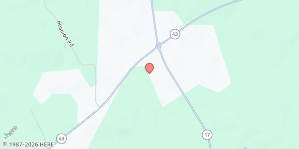 Map showing Sacred Heart FC Soup Kitchen at 1493 Hwy. 17, Camden, MS