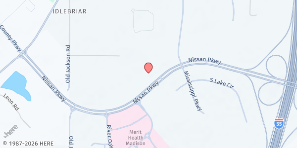 Map showing Mallory Community Health Center at 276 Nissan Parkway Suite 100, Canton, MS