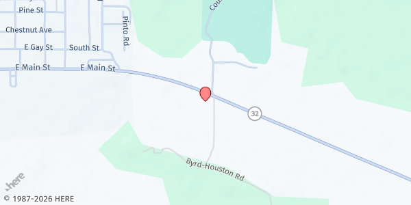 Map showing Faith Baptist Church at 6372 Hwy 32 East, Charleston, MS