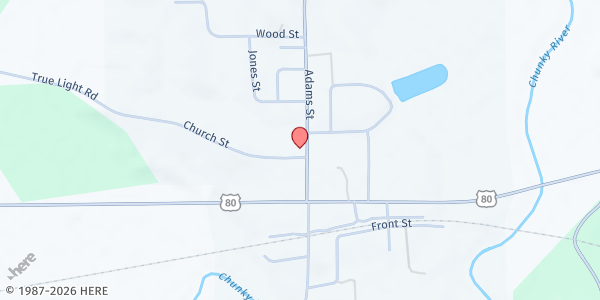 Map showing Chunky UMC Food Pantry at 2344 Church St., Chunky, MS