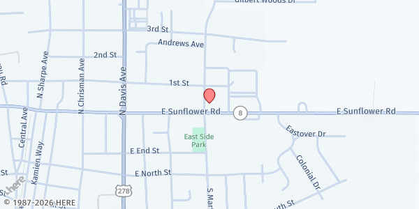 Map showing Community Action Rainbow Emergency Shelter at 810 E Sunflower Rd, Cleveland, MS