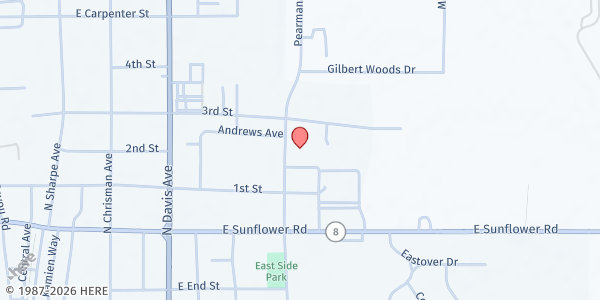 Map showing Helping Hands of Cleveland at 404 N. Martin Luther King Jr Dr., Cleveland, MS