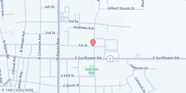 Map showing Helping Hands of Cleveland at 404 North MLK Dr, Cleveland, MS