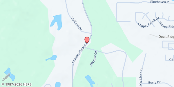 Map showing Tinnin Road Church of Christ at 500 Tinnin Rd., Clinton, MS