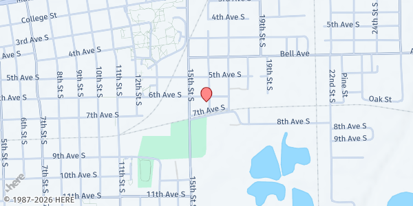 Map showing Charity Full Gospel at 1524 6th Ave. S., Columbus, MS