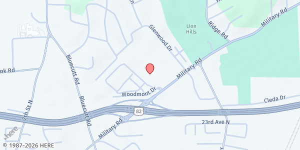 Map showing First Assembly of God Care Center at 2201 Military Rd, Columbus, MS