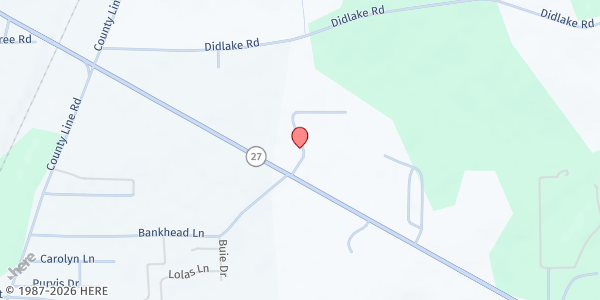 Map showing Springs of Praise World Outreach Center at 26114 Hwy. 27 S., Crystal Springs, MS