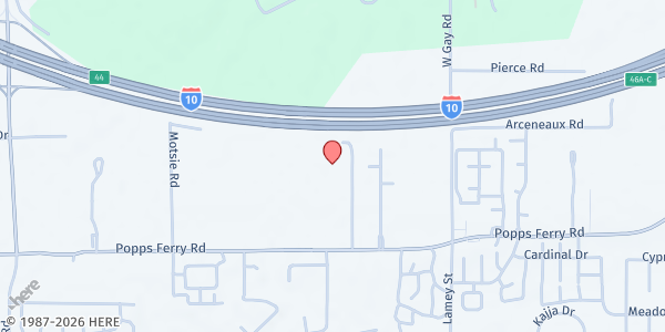 Map showing First Baptist Church of Biloxi at 1560 Popps Ferry Rd., D'Iberville, MS