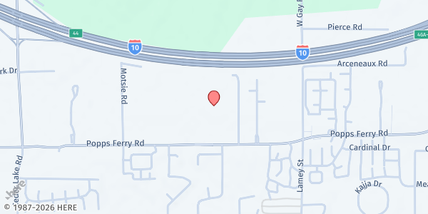 Map showing First Baptist Church of Biloxi at 1560 Popps Ferry Rd., D'Iberville, MS
