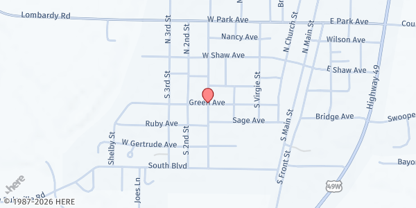 Map showing We 2gether Creating Change at 233 Green Ave, Drew, MS