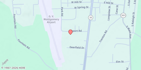 Map showing Carlisle Crisis Center at 518 Airport Rd., Forest, MS