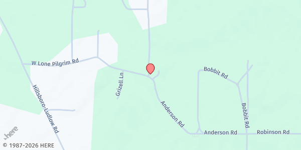 Map showing Embrace Church at 1030 Anderson St, Forest, MS