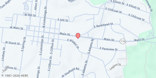 Map showing Fulton United Methodist Church at 301 E. Main St., Fulton, MS