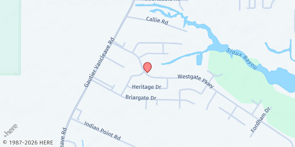 Map showing Life Ministries at , Gautier, MS
