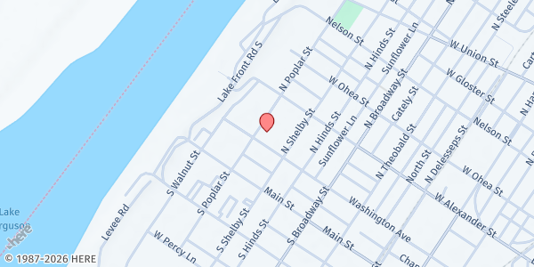 Map showing Hearty Helpings Food Pantry at 310 Washington Ave, Greenville, MS