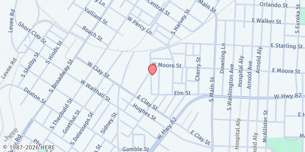 Map showing New Jerusalem M.B. Church at 518 Gum St., Greenville, MS