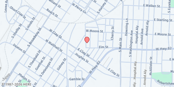 Map showing New Jerusalem MB Church at 518 Gum St., Greenville, MS