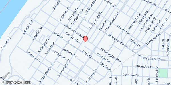 Map showing St. Vincent DePaul - Greenville at 711 Washington Ave., Greenville, MS