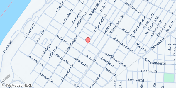 Map showing St. Vincent DePaul - Greenville at 711 Washington Ave, Greenville, MS