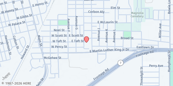 Map showing Shiloh SDA Comm. Service Center at 625 Ave. H., Greenwood, MS