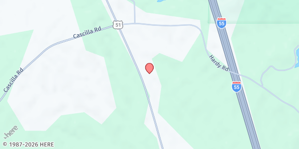 Map showing Faith Fellowship Church/Food Pantry at 16570 US-51, Grenada, MS