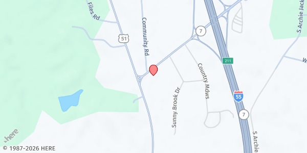 Map showing Faith Fellowship Church Food Pantry at 55 Hwy. 7 N., Grenada, MS