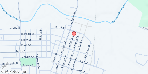 Map showing Plum Street Soup Kitchen at 42 Church St, Grenada, MS