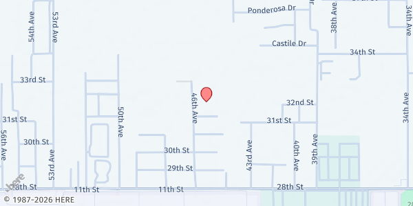 Map showing 28th Street Elementary at 3034 46th Ave, Gulfport, MS