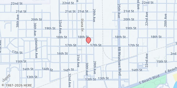 Map showing Empowerment Ministries Christian Center at 1700 30th Avenue, Gulfport, MS