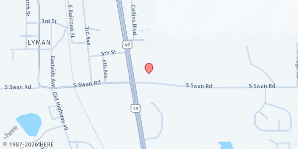 Map showing Gateway United Methodist M.L. Tootle Mission at 16020 S. Swan Rd., Gulfport, MS
