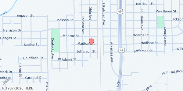 Map showing Rivers of Living Waters Church of God at 4312 Ohio Ave., Gulfport, MS