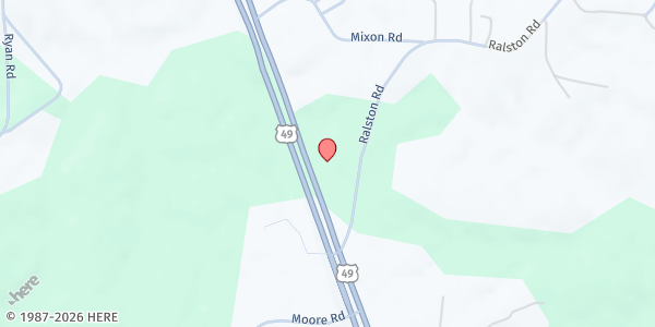 Map showing Central Baptist Church at 5402 US Hwy. 49, Hattiesburg, MS