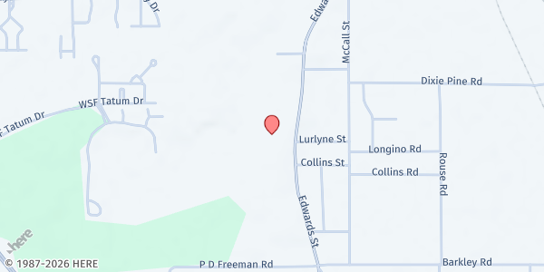 Map showing Edwards Street Fellowship Center at 1919 Edwards Street, Hattiesburg, MS