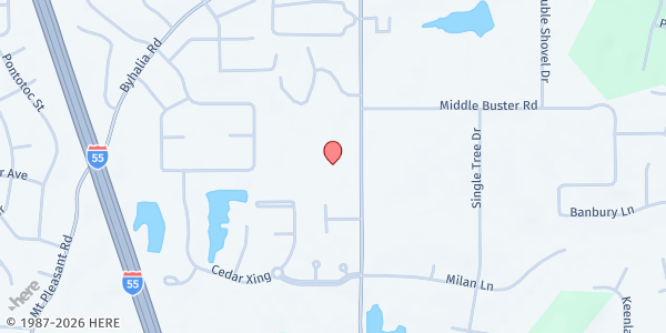 Map showing Interfaith Food Pantry at 1455 McIngvale Rd., Hernando, MS