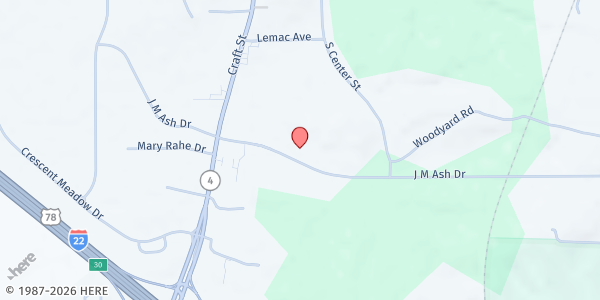 Map showing Marshall County Dev. - Holly Springs at 520 J M Ash Dr., Holly Springs, MS