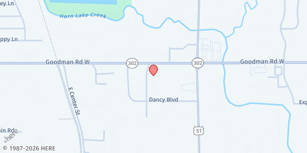 Map showing HartLand Hands - Horn Lake at 1621 Goodman Rd. W., Horn Lake, MS