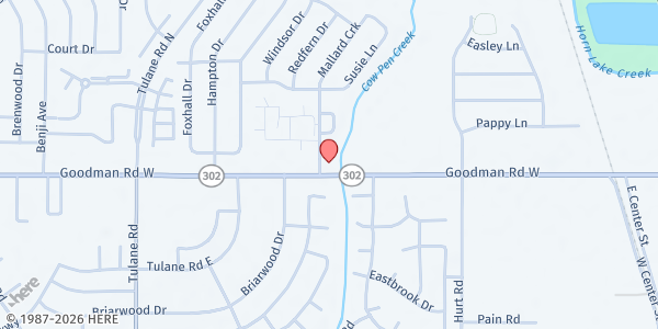 Map showing Samaritans - Horn Lake at 2600 Goodman Rd. W., Horn Lake, MS