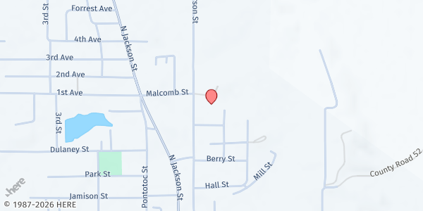 Map showing The Potter's House Family Service Center at 678 North Jefferson, Houston, MS