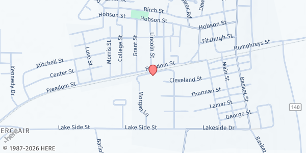 Map showing Caring Hands of Sweet Home at 404 Front St, Itta Bena, MS