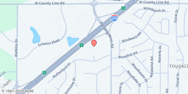 Map showing Anderson United Methodist Church at 6205 Hanging Moss Rd., Jackson, MS