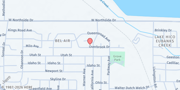 Map showing Anderson United Methodist Church at 4315 California Ave, Jackson, MS