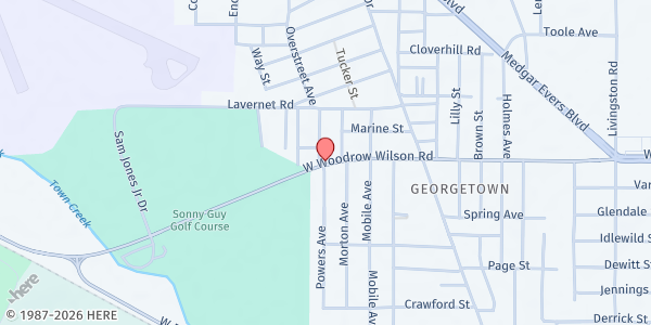 Map showing Berean Seventh Day Adventist at 1066 West Woodrow Wilson Ave, Jackson, MS
