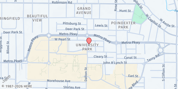 Map showing Epiphany Lutheran Church at 1230 Isaiah Montgomery St., Jackson, MS