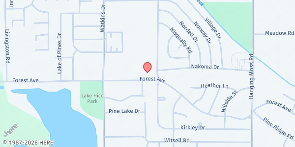 Map showing Holy Family Community FP at 820 Forest Ave, Jackson, MS