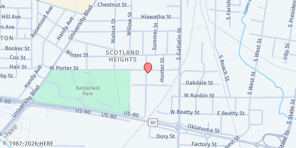 Map showing Jackson Resource Center at 1129 Langley Ave, Jackson, MS
