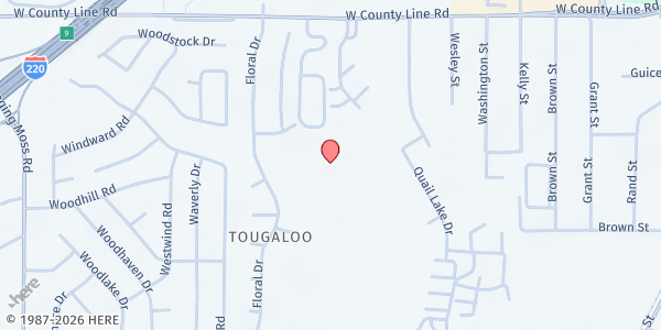 Map showing Masjid Muhammad at 6100 Floral Dr, Jackson, MS