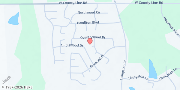 Map showing Midway Freewill Baptist Church at 3 Berrywood Cove, Jackson, MS