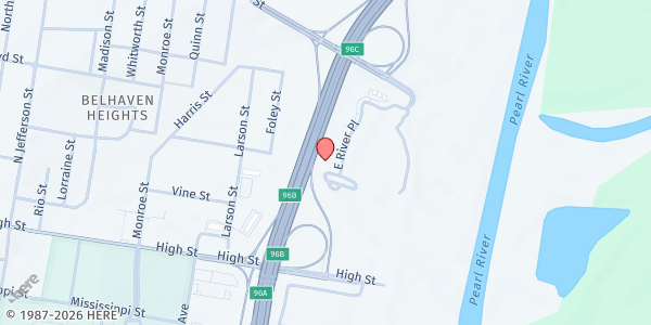Map showing My Brother's Keeper at 805 River Place Dr, Jackson, MS