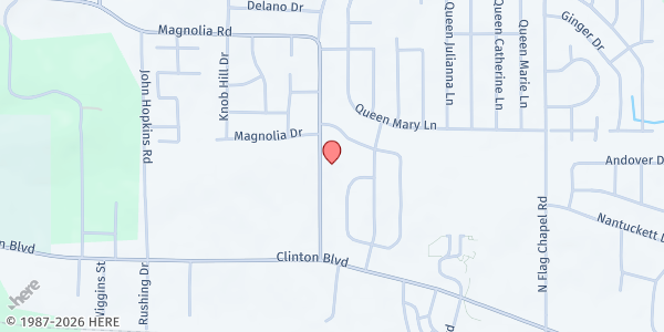 Map showing New Gethsemane MB Church at 220 Magnolia Rd, Jackson, MS